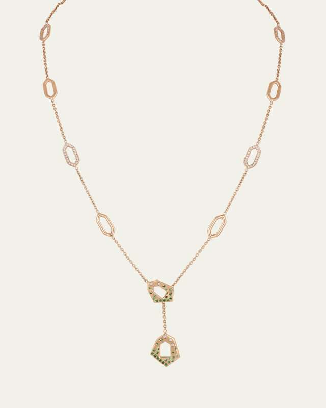 Jaipur Arch Diamond and Tsavorite Lariat Necklace